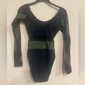 Forest green black bodysuit